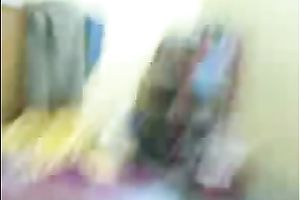 Chubby girlfriend jerks off his wang with 2 hands