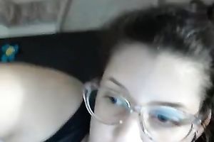 Delicious Caucasian honey shows her moist jugs on web camera