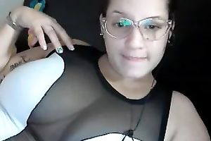Delicious Caucasian honey shows her moist jugs on web camera