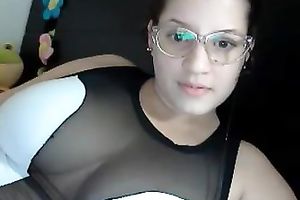 Delicious Caucasian honey shows her moist jugs on web camera
