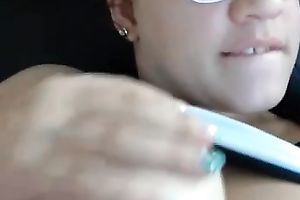 Delicious Caucasian honey shows her moist jugs on web camera