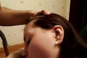 Russian non-professional dark brown nympho was blowing my friend's lollicock