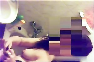 Chubby white wife takes shower and rubs her hirsute cunt anew