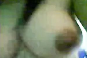 Jerk off on my Indonesian babe's large boobs as I fuck her slit