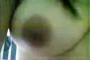 Jerk off on my Indonesian babe's large boobs as I fuck her slit