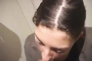 Sweet legal age teenager gal engulfing hard shlong deepthroat in dilettante episode