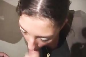 Sweet legal age teenager gal engulfing hard shlong deepthroat in dilettante episode