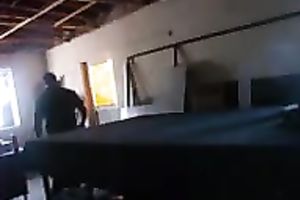 My short-haired blond amateur wife receives her cum-hole eaten in the welding shop