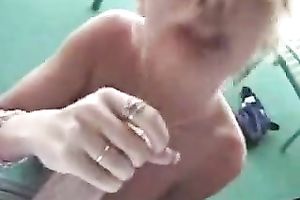 Beautiful and breasty non-professional blondie getting her merited facial