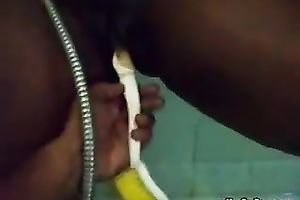 Dark skinned aged Indian horny white wife likes when I fuck her with shitter brush