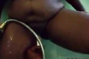 Dark skinned aged Indian horny white wife likes when I fuck her with shitter brush