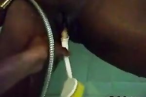 Dark skinned aged Indian horny white wife likes when I fuck her with shitter brush