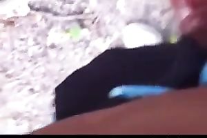 Amateur French brunette hair plays with her boobies and tries to engulf rod