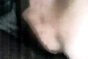 Raven haired whorable wench stripped her large bubble wazoo without regret