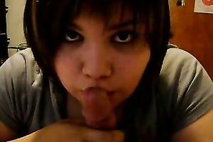 Chubby dark brown princess blows my hard rod like a vacuum cleaner