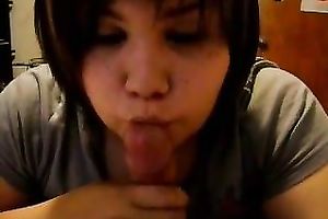 Chubby dark brown princess blows my hard rod like a vacuum cleaner