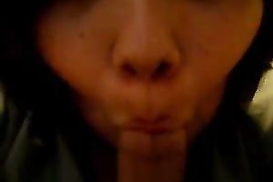 Chubby dark brown princess blows my hard rod like a vacuum cleaner