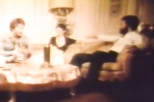 A vintage three-some with sexually excited brunette hair and curly fellows