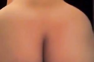 Beautiful white wife with appetizing billibongs riding my big dick in a cowgirl position