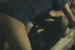 Fucking my blond milf wife on the bed in missionary style