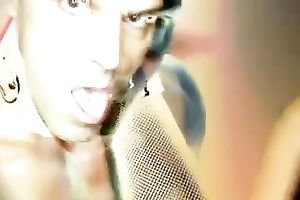 Depraved women in leather lingerie's receives drilled in wet crack and in their throats