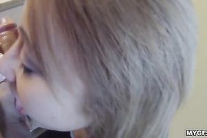 Outstanding and llusty blonde legal age teenager can't live without carpet munch