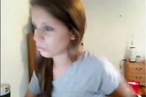 Dark haired nice-looking web camera chick showed me off her face hole watering zeppelins