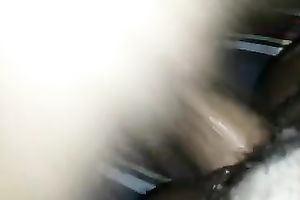 My buddy polishes his wife's a bit unshaved soaked coochie at night