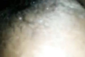 My buddy polishes his wife's a bit unshaved soaked coochie at night