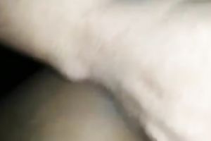 My buddy polishes his wife's a bit unshaved soaked coochie at night