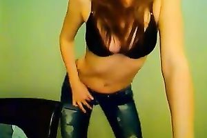 Sassy and new white housewife stripteases till topless