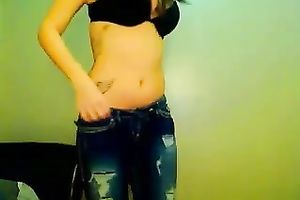 Sassy and new white housewife stripteases till topless