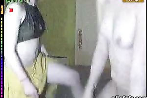 Two dilettante teeny girlfriends receive undressed on livecam for me