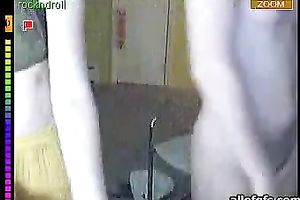 Two dilettante teeny girlfriends receive undressed on livecam for me