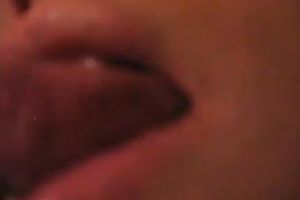 Big boobed girl engulfing large sex-toy and playing with her bushy vagina in solo clip