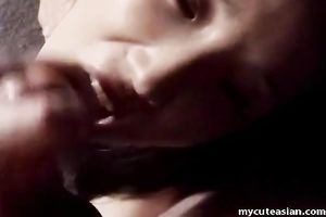 Lovely short Korean horny white wife passionately sucks and bonks on web camera