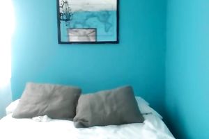 Insane blonde babe in her bedroom positions on web camera bare