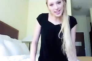 Long haired charming svelte pale gal showed off her flexibility to me