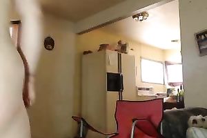 Gorgeous golden-haired haired beauty with hot large boobies and worthy rack disrobes