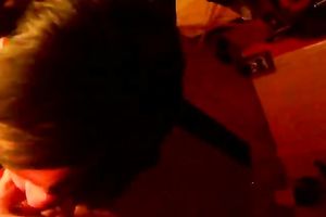 Dirty black head slut acquires throatfuck and swallows chunky cum