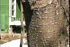 Cute pale skin juvenile blondie spied with webcam in the park