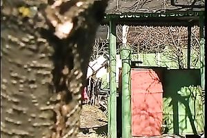 Cute pale skin juvenile blondie spied with webcam in the park