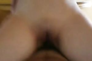 My white plump wife can't live without riding my powerful bushy schlong on top