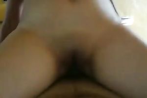 My white plump wife can't live without riding my powerful bushy schlong on top