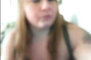 Tattooed voluptuous and lascivious amateur web camera floozy sucks marital-device