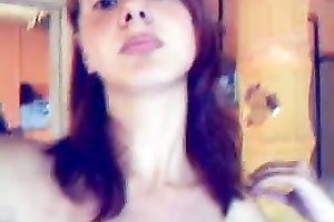 Redhead legal age teenager suburb girl teases me with her curves on camera