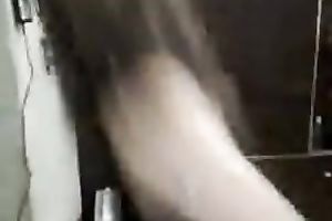 Sexy brunette hair bitch films herself in the bath flashing