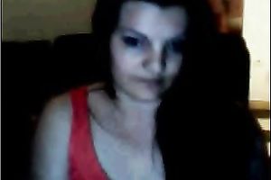 Ardent lengthy haired brunette hair pale webcam wench in red underware nude large bumpers