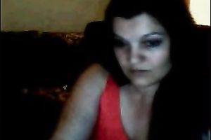 Ardent lengthy haired brunette hair pale webcam wench in red underware nude large bumpers