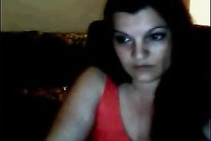 Ardent lengthy haired brunette hair pale webcam wench in red underware nude large bumpers